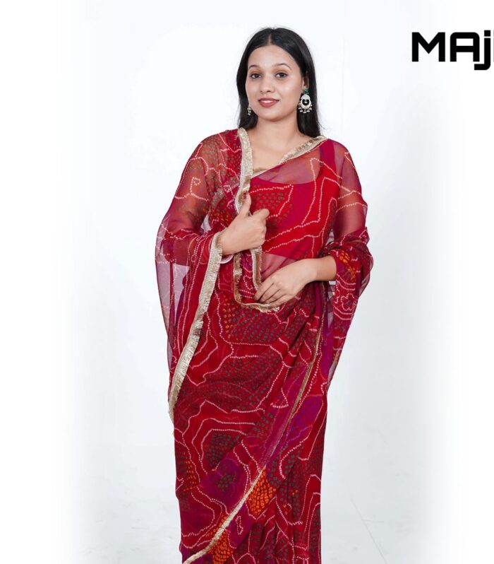 Red Beautiful Printed Saree
