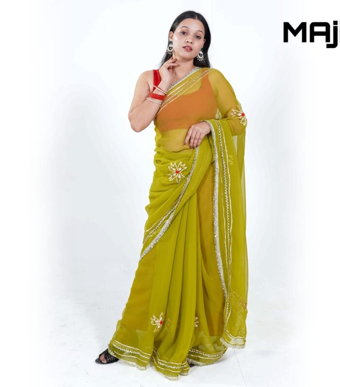 Green Beautiful Printed Saree